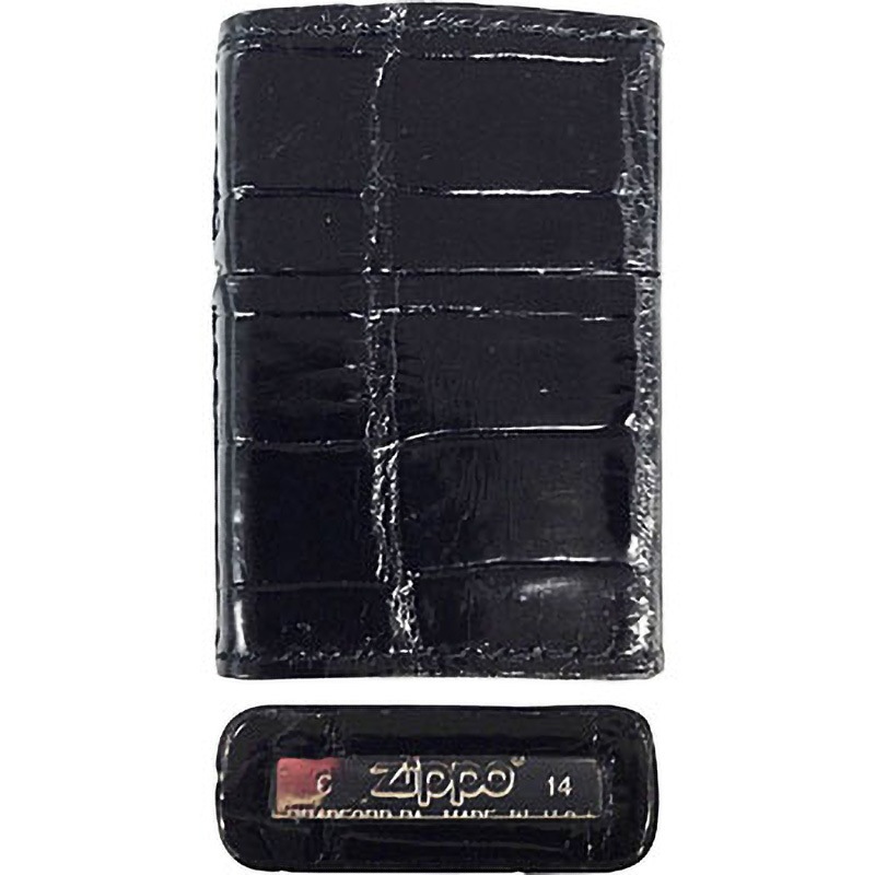 クロコダイルブラック ZIPPO 革巻 ペンギンライター オイルライタータイプ