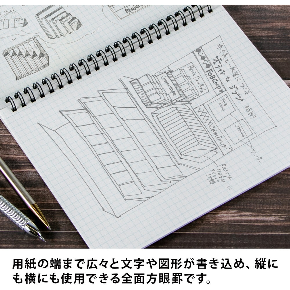 PNA5S プロジェクトリングノート 5mm方眼 オキナ 枚数50 A5判