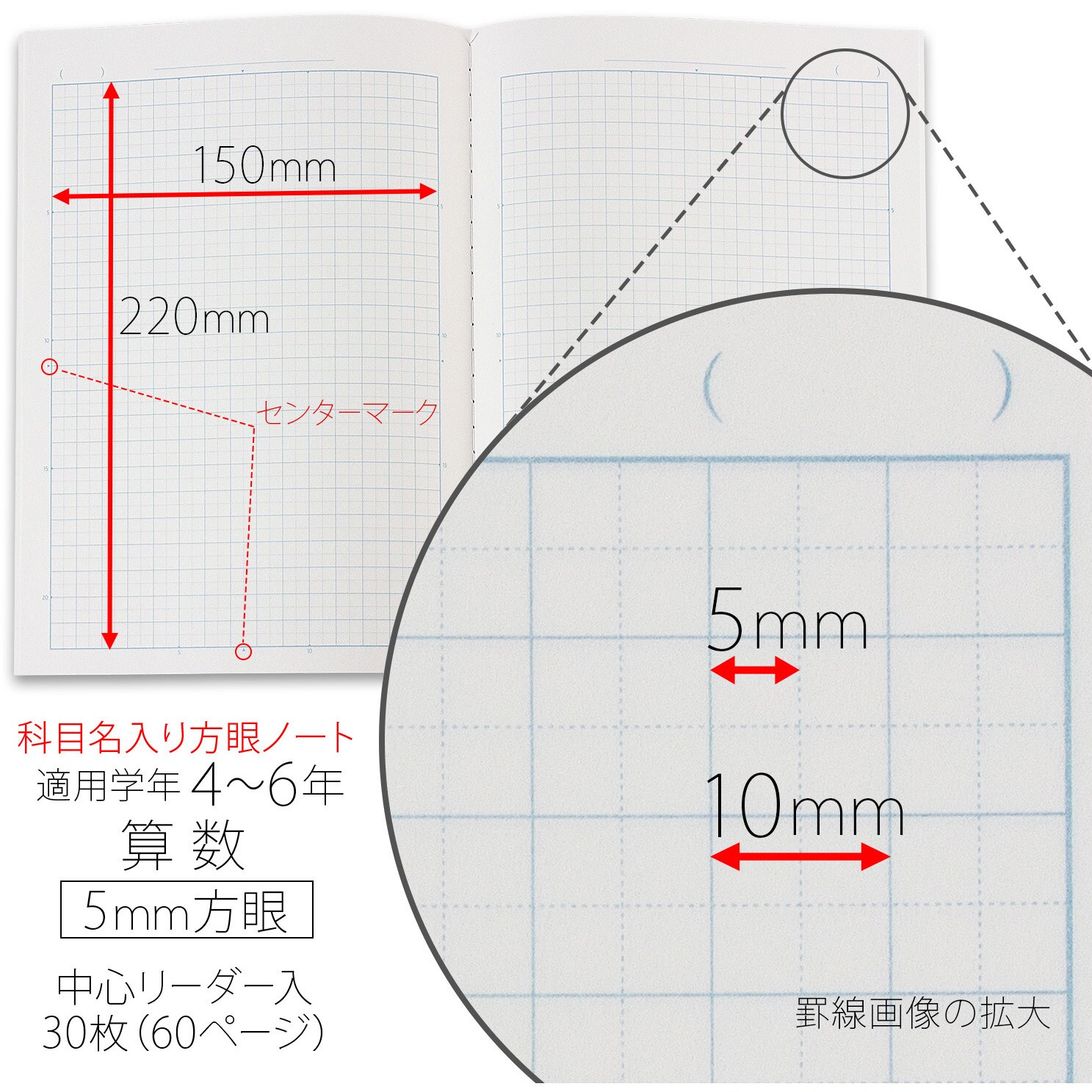 Lp カレッジ科目名入り5mm方眼ノート算数 日本ノート サイズ B5 小学4年生 小学5年生 小学6年生 Lp 1冊 通販モノタロウ