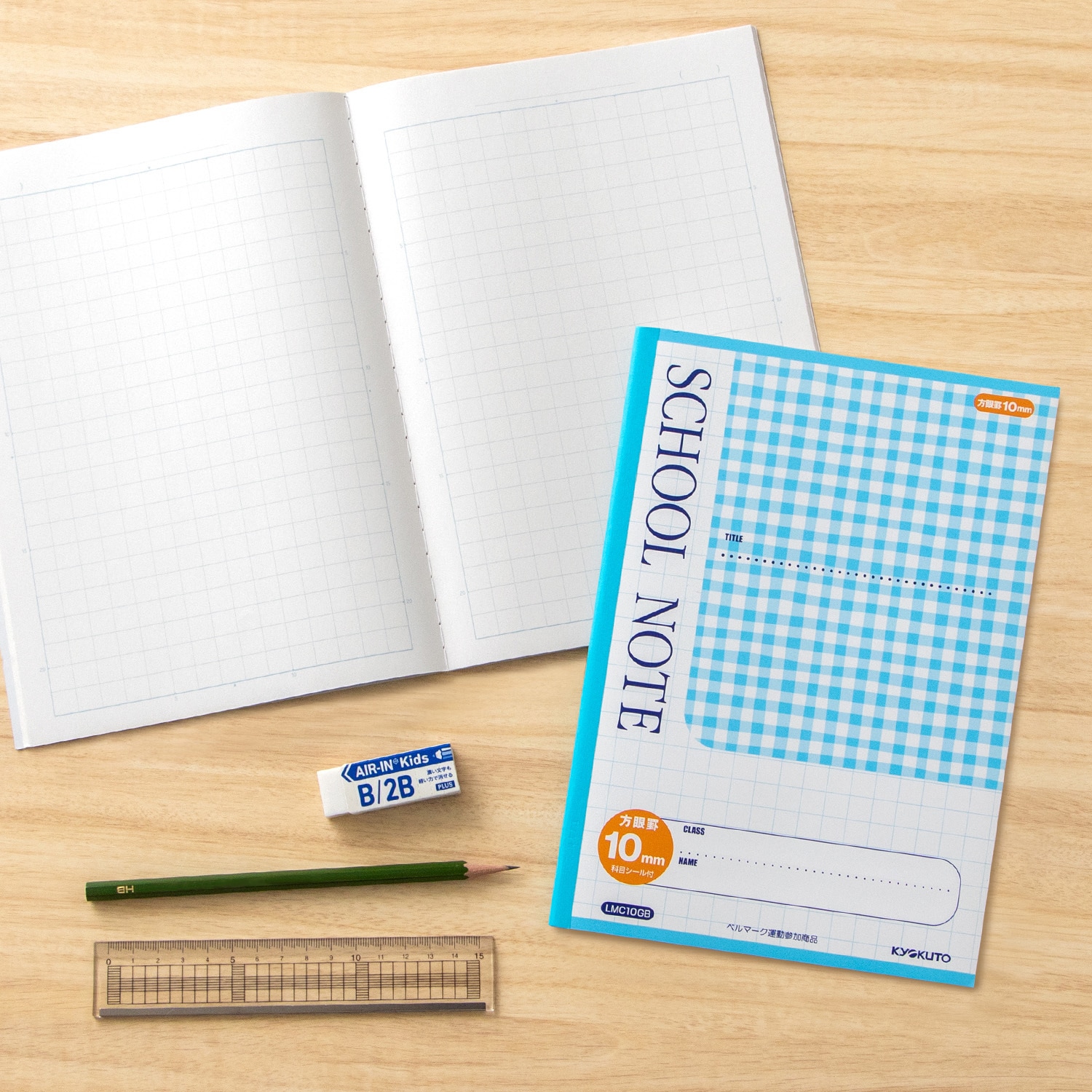 スクールノート チェック柄 10mm方眼罫 日本ノート 綴じノート 【通販