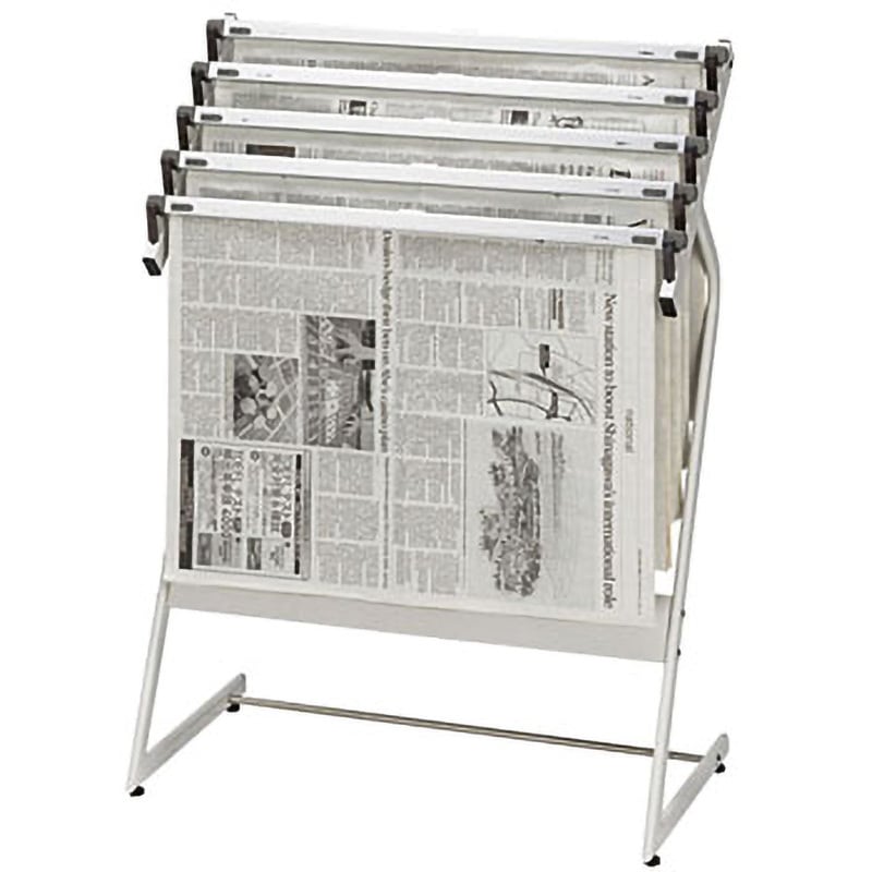 CROWN スチール製 三段新聞架　クラウン新聞架　シルバー 新聞架(スチール製) クラウン[事務用品] 新聞掛け 【通販モノタロウ】