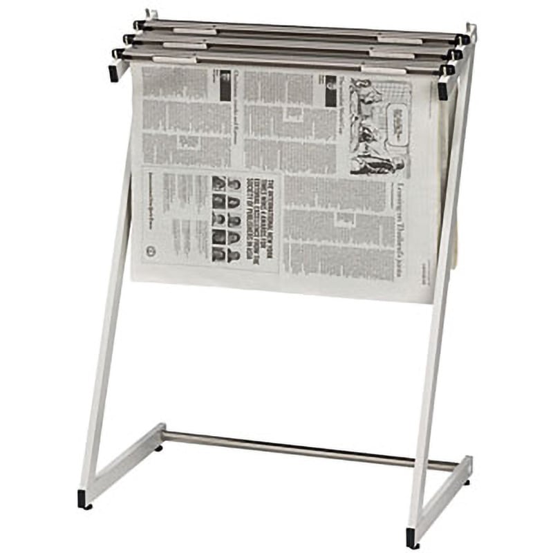 CROWN スチール製 三段新聞架　クラウン新聞架　シルバー 新聞架(スチール製) クラウン[事務用品] 新聞掛け 【通販モノタロウ】