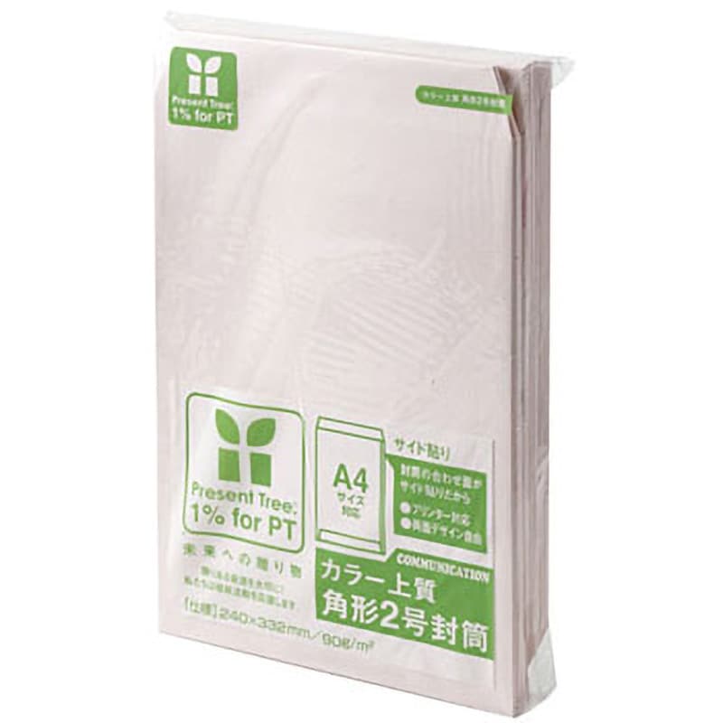 寿堂 カラー上質封筒 角２・１００枚入（サクラ） - 手帳・ノート・紙製品