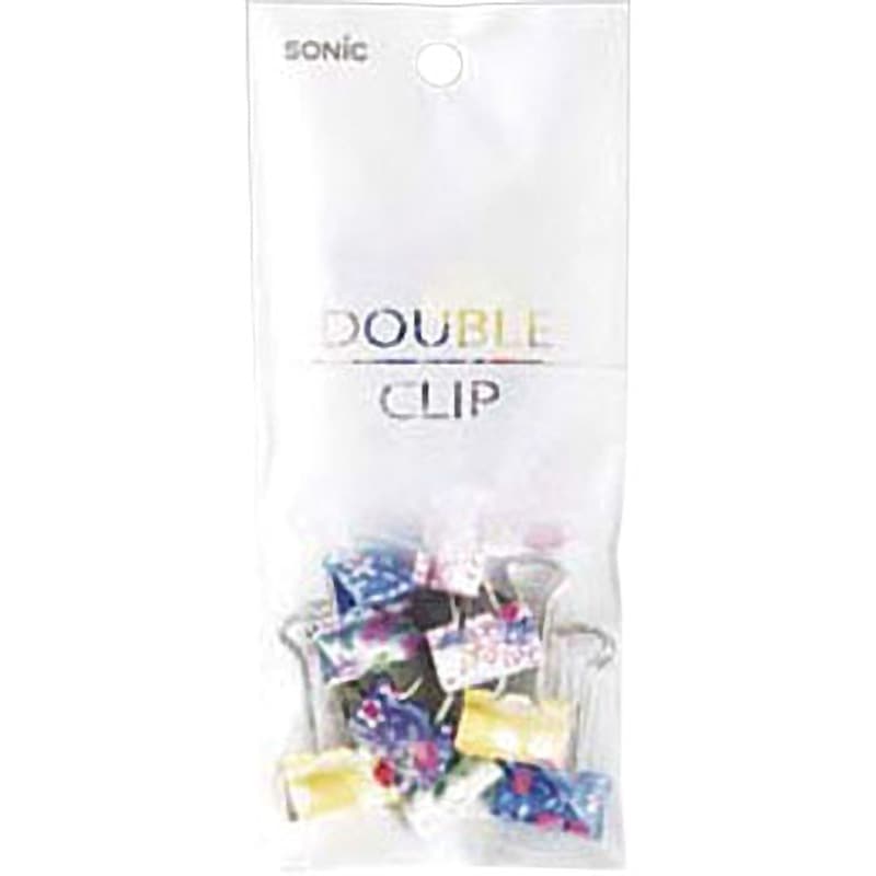 GP-472 ダブルクリップ 花柄 1パック(15個) SONIC(ソニック)[文具