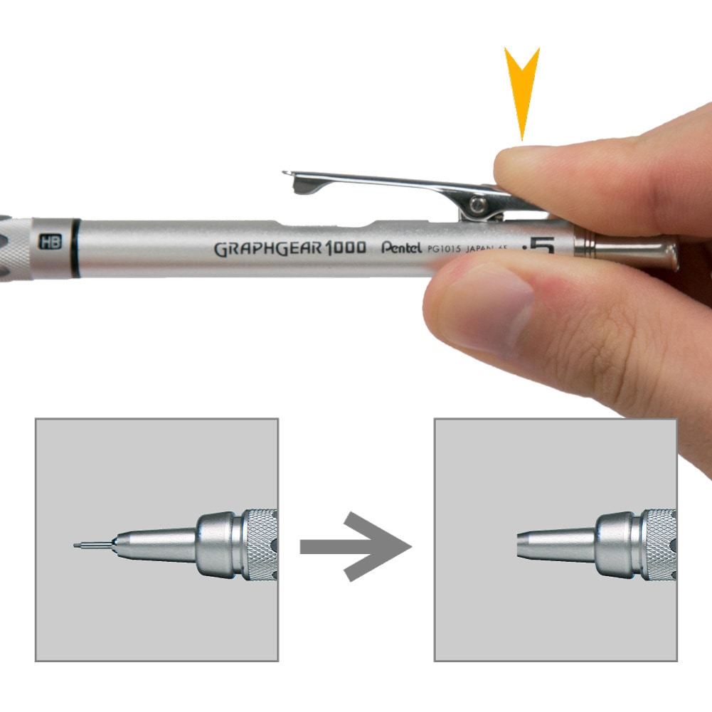PG1015 グラフギア1000 シャープ ぺんてる シルバー ノック式 先端