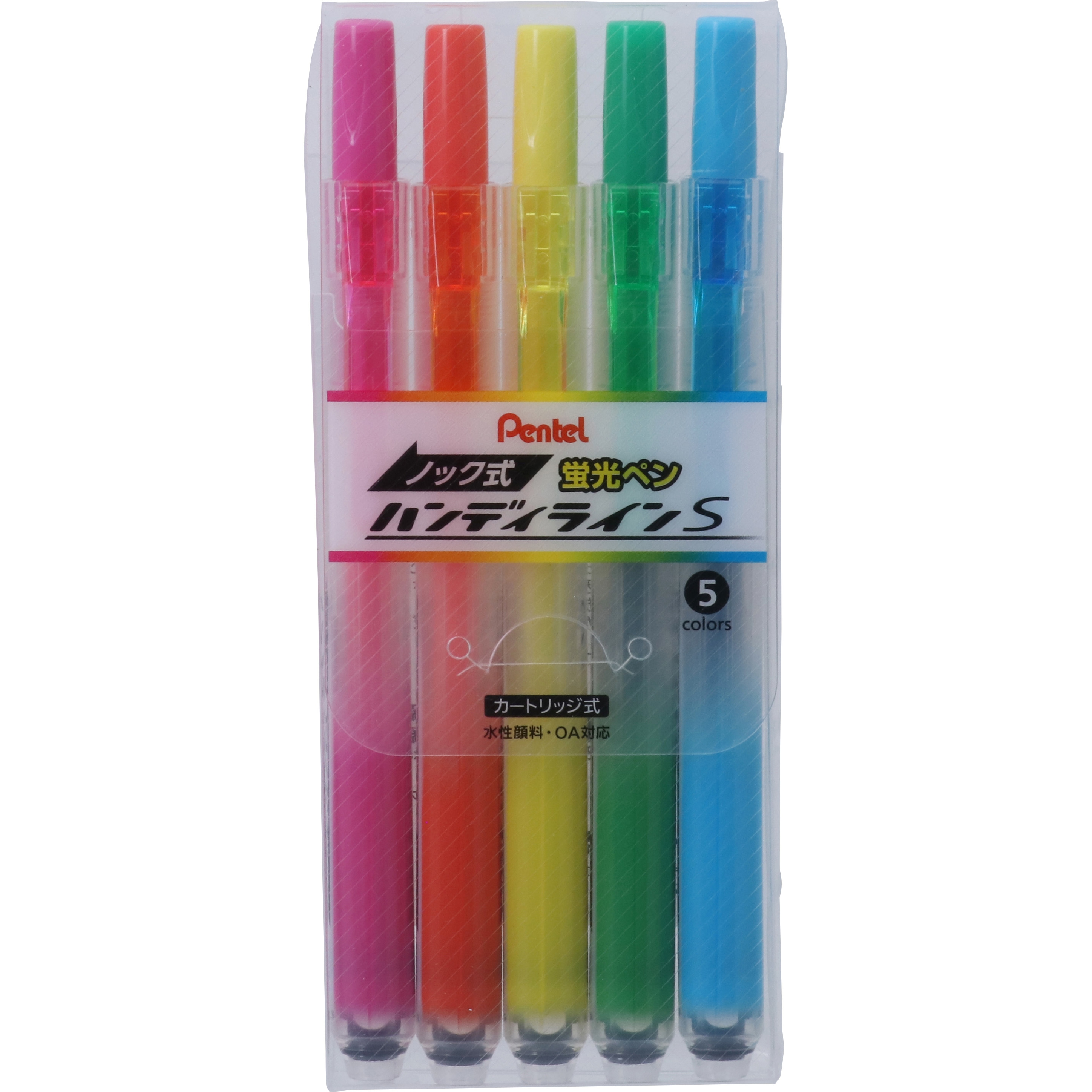 SXNS15-5 蛍光ハンディラインS 5色セット ぺんてる シングルタイプ