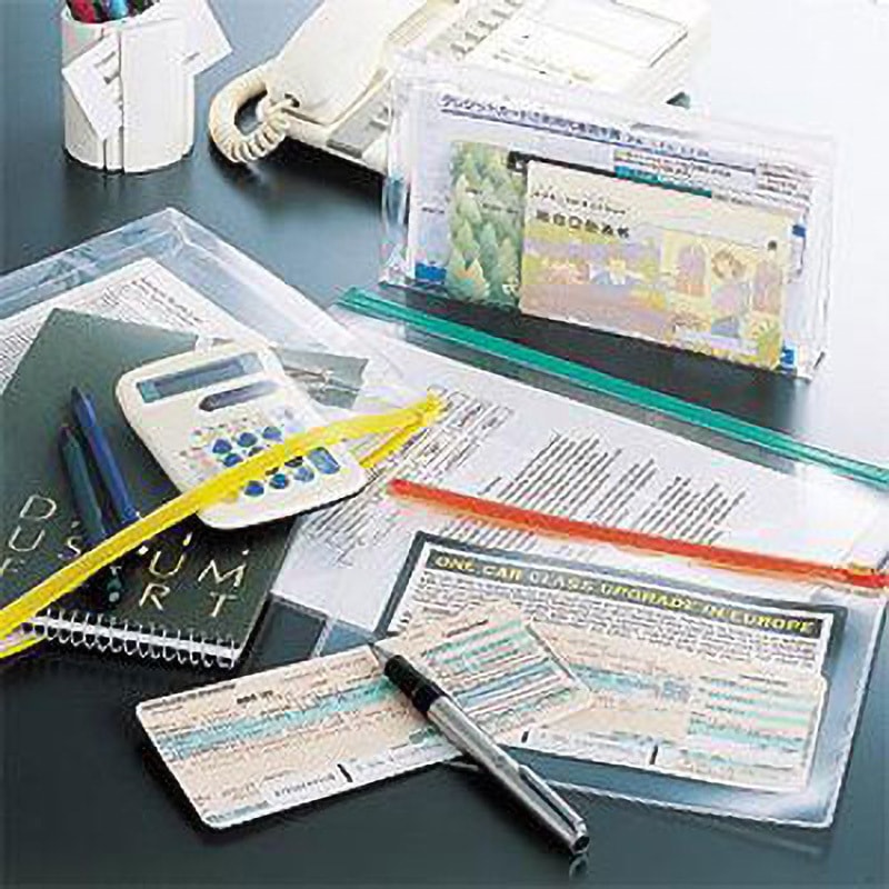 LIHITLAB クリアケース ファスナー付 F-71S-11 A3S 藍〔×10セット〕 LIHITLAB クリアケース ファスナー付 F-71S-11 A3S 藍〔×10セット〕