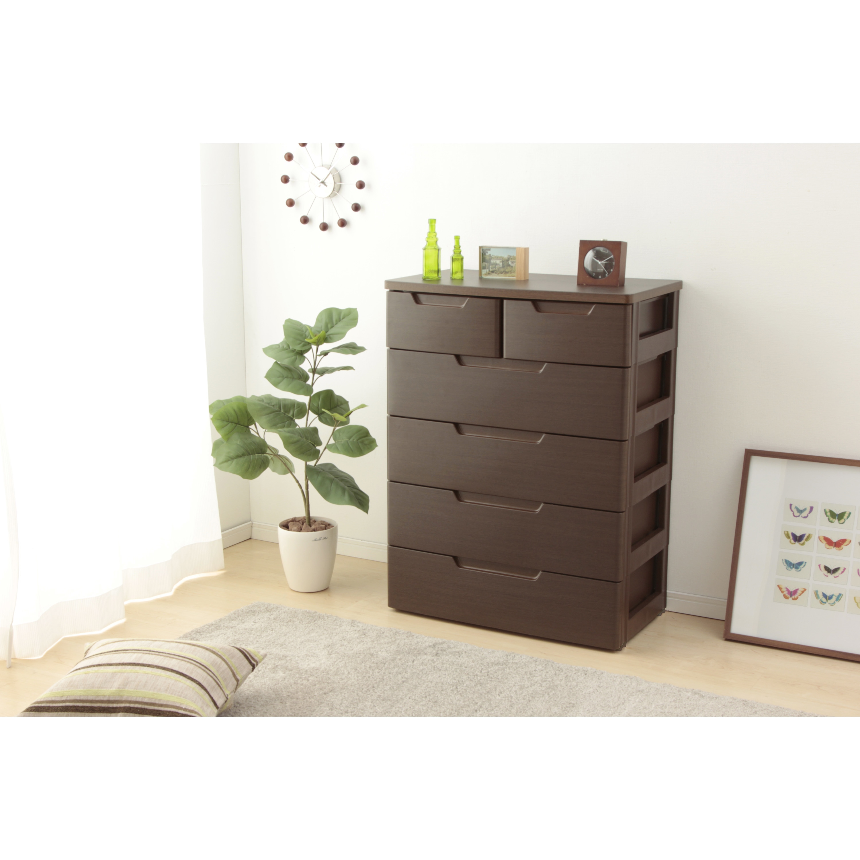 (たのメル便　輸送費込み)整理タンス 色ブラウン 桐チェスト 幅60cm 幅80cm 幅100cm 幅120cm スライドレール ダーク