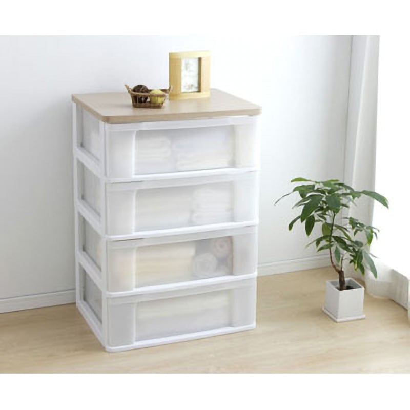 W654P ウッドトップチェスト アイリスオーヤマ 4段 ホワイト