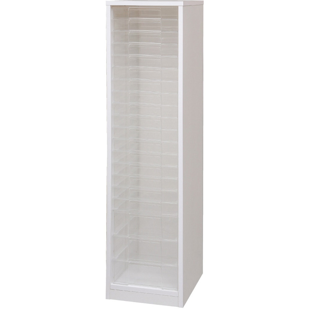 MFE-1173 木製フロアケース アイリスオーヤマ ホワイト色 浅型17段・深型3段 収納サイズA4  MFE-1173