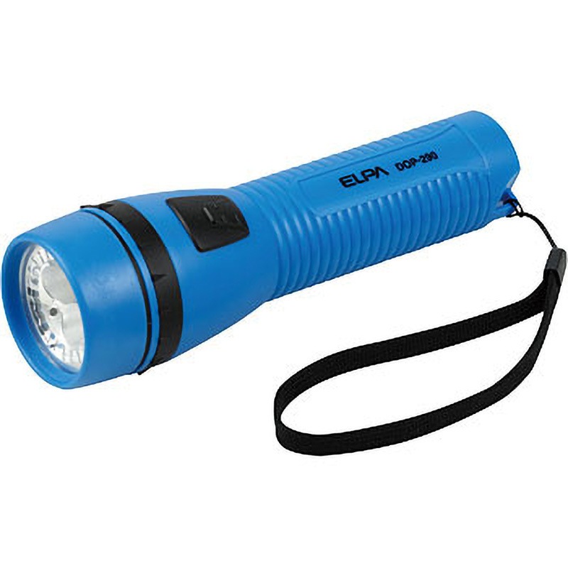 DOP-290(BL) LEDハンディライト ELPA 単二形アルカリ乾電池X2本(別売