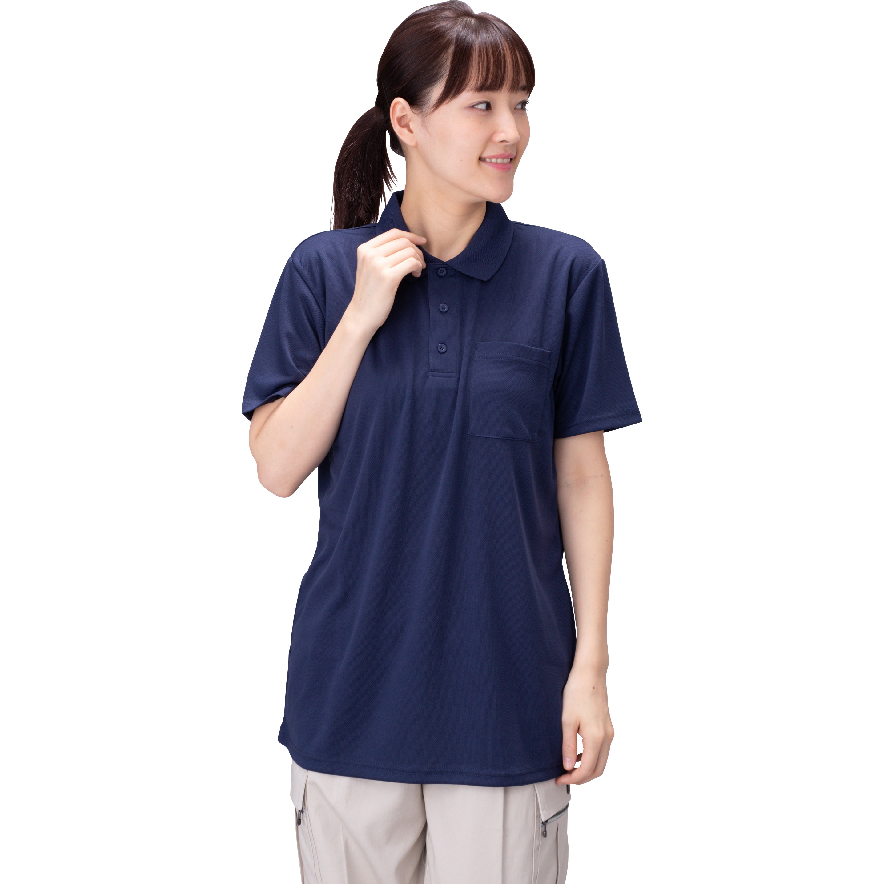 ネイビー ポロシャツ Mサイズ MP1000 ポロシャツ 吸乾 半袖 モノタロウ ネイビー色 サイズM MP1000