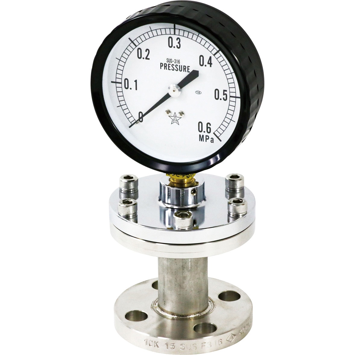 第一計器製作所 MPPプラ密閉型圧力計 要部SUS A型 φ100 R3/8 0～3MPA 1