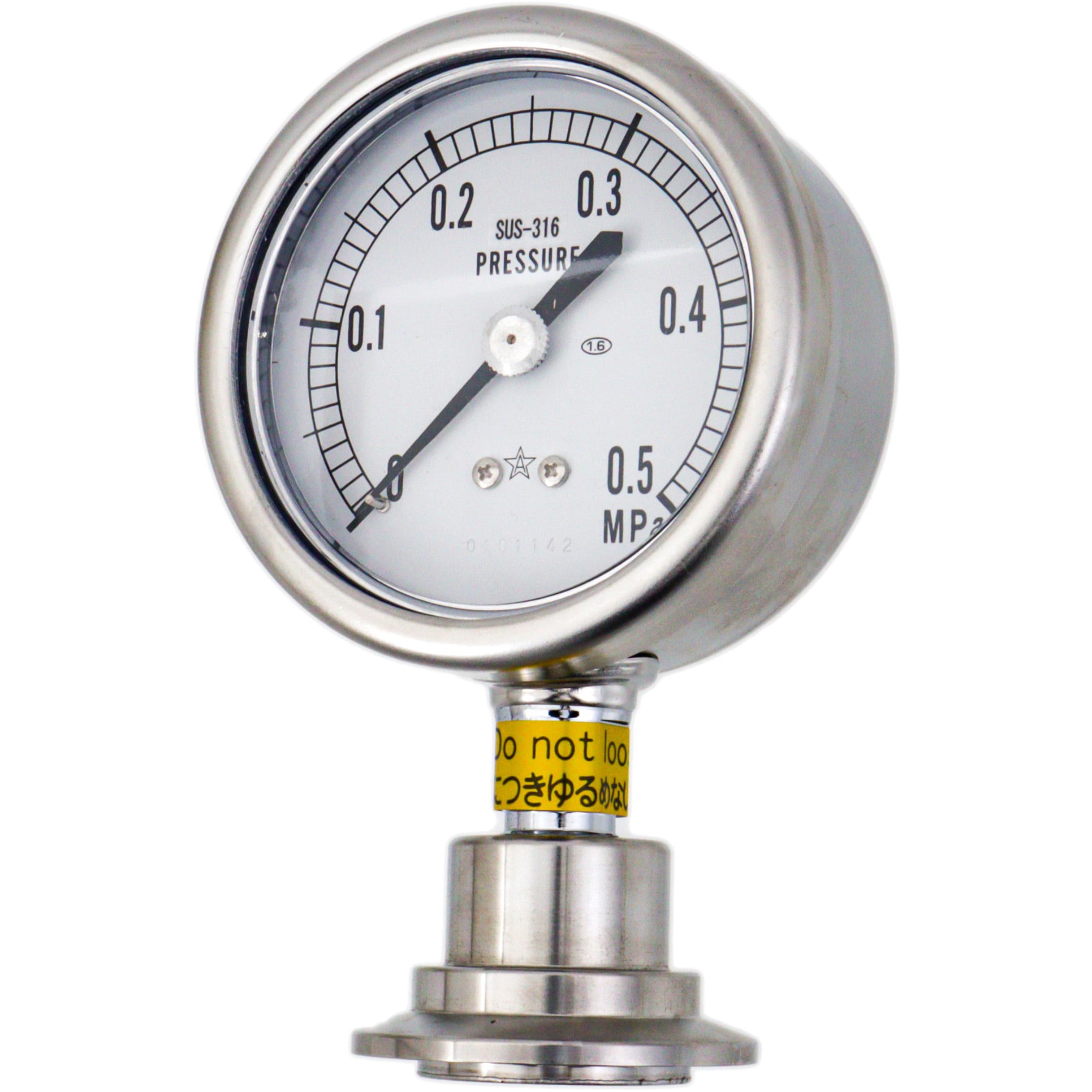 FE-1.5 75x0.5MPa S-316 隔膜式圧力計FE型 Φ75 1個 右下精器製造