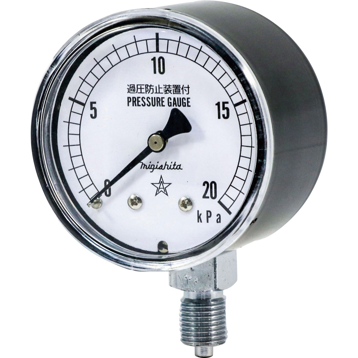 CA211-111-20kPa 微圧計 Φ60 右下精器製造 圧力レンジ0～20kPa ねじ径G1/4B 6,306円