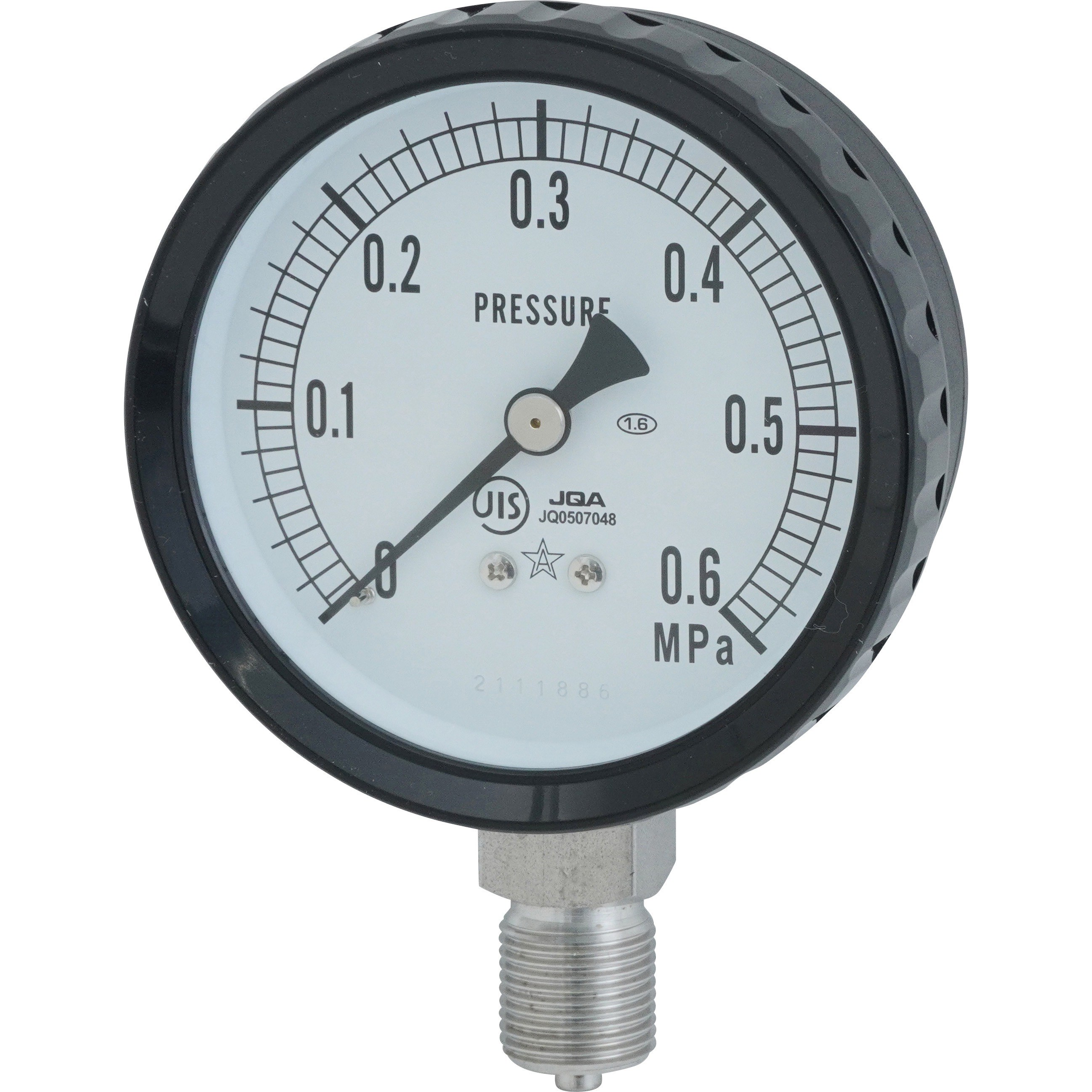 W311-241-0.6MPa-SE 密閉形圧力計 Φ75(成績書付き、トレーサビリティ無し) 右下精器製造 圧力レンジ0～0.6MPa ねじ径G3/8B 5,653円