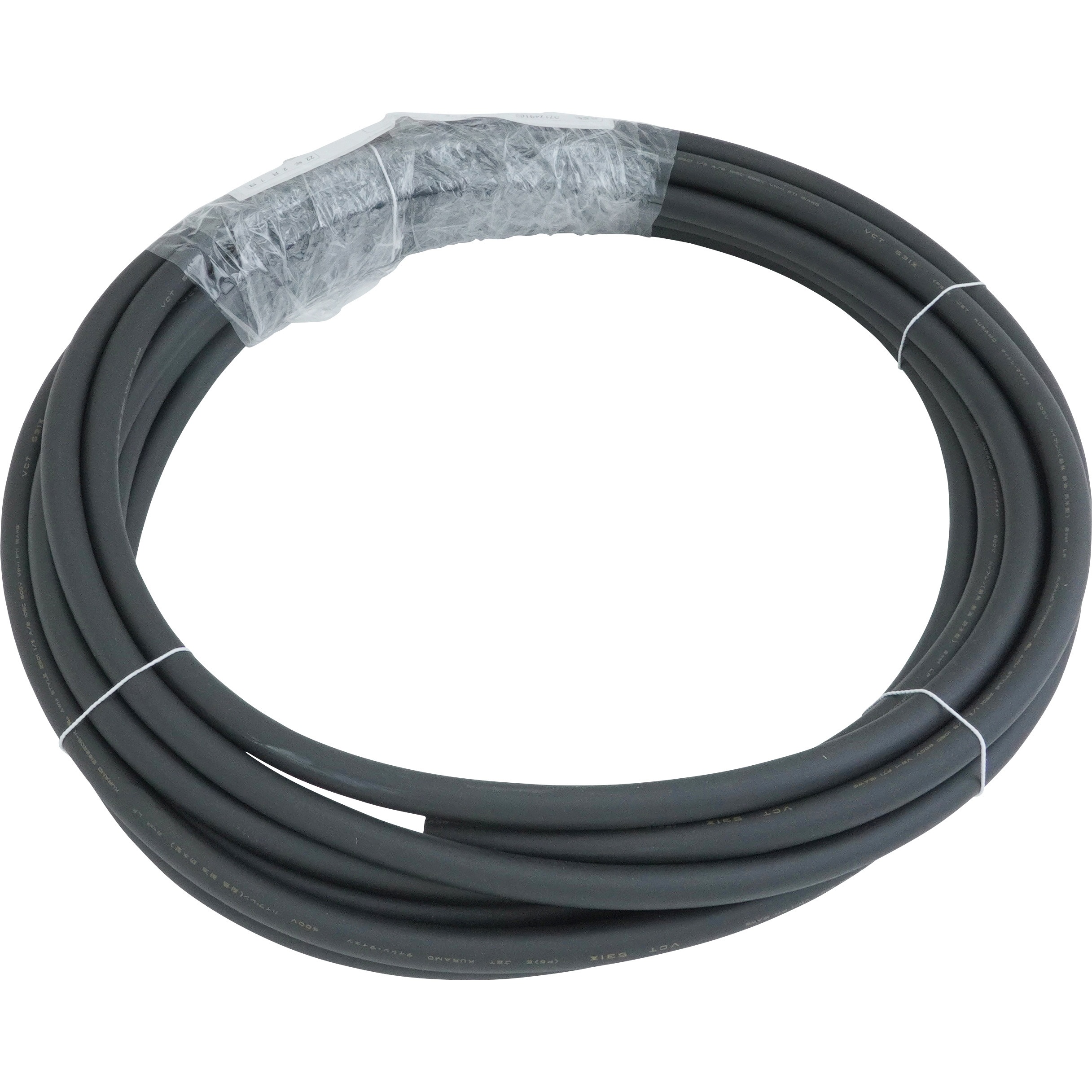 VCT-531XX5C×2SQ  10m 600V耐油・耐熱・耐震ケーブル 2SQ～100SQ 倉茂電工 黒色 全長10m導体外径1.8mm 1巻