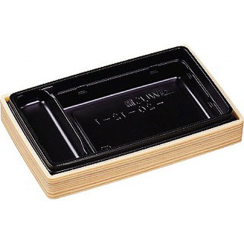 20-12-1 WUS膳  本体 エフピコ 柾目黒  1ケース(25枚×18袋)