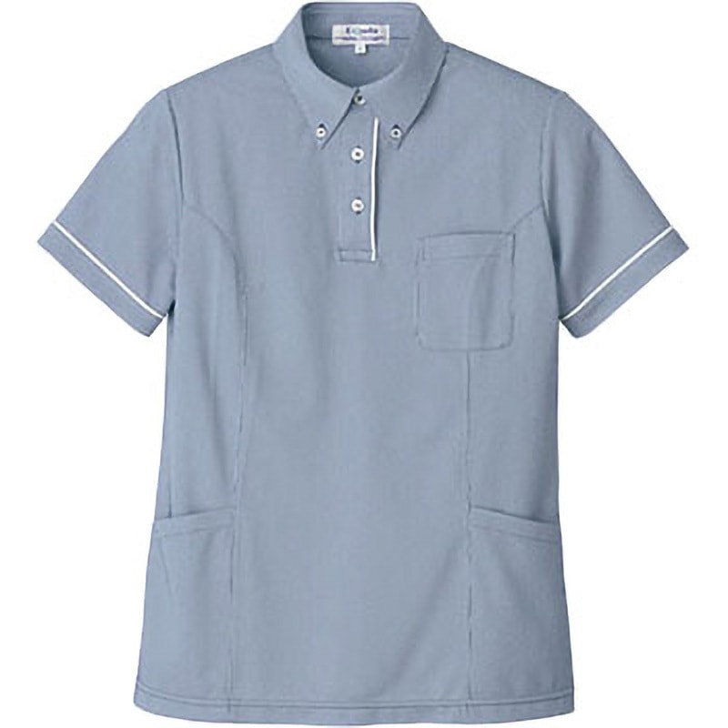 UZQ803 E-style レディース半袖ロングプルオーバーシャツ UZQ803 明石スクールユニフォームカンパニー トリコットストライプ ネイビー色 サイズ9