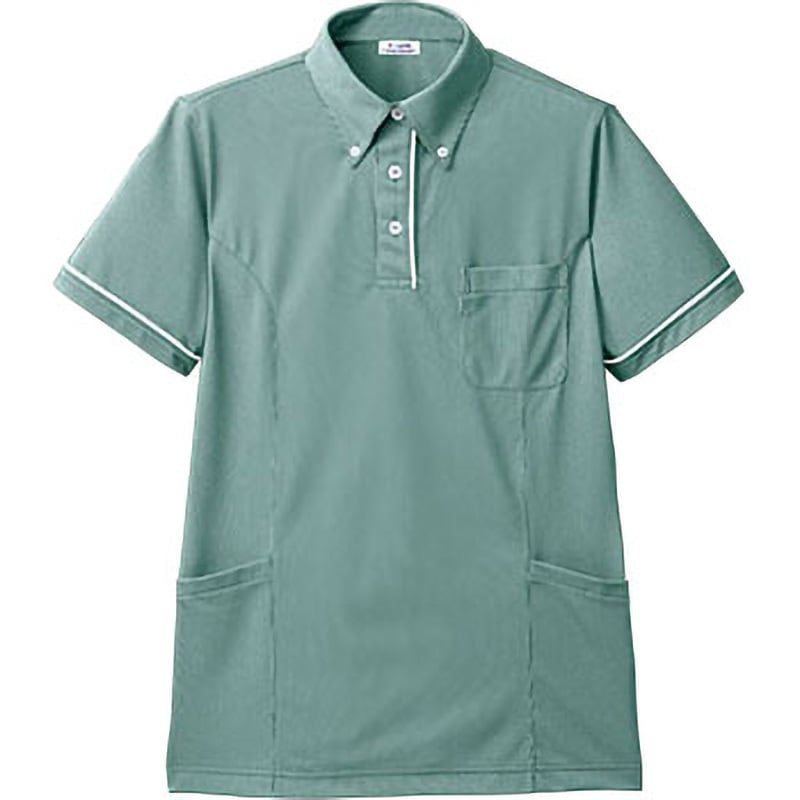 UZQ803 E-style レディース半袖ロングプルオーバーシャツ UZQ803 明石スクールユニフォームカンパニー トリコットストライプ グリーン色 サイズ15