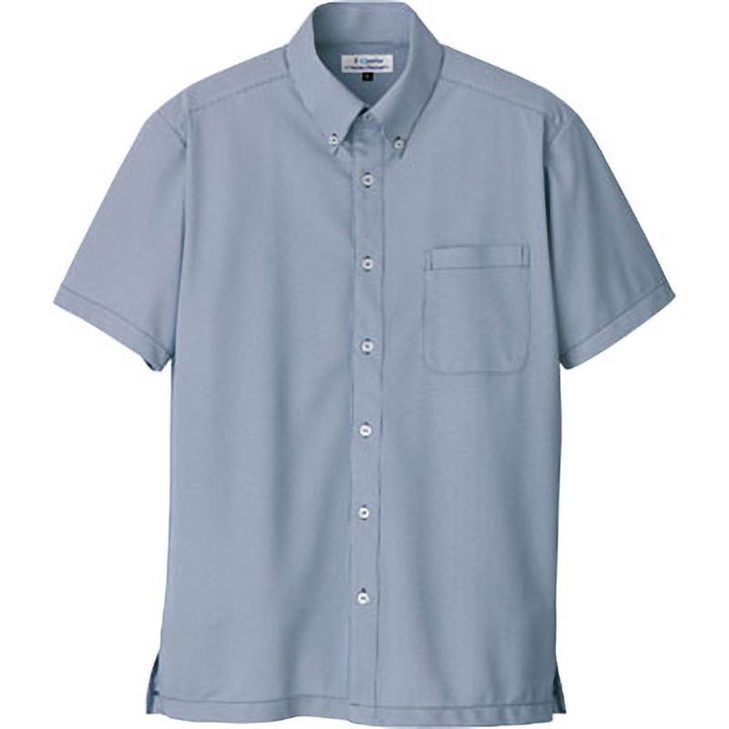 UZQ714 E-style 男女兼用半袖シャツ UZQ714 明石スクールユニフォームカンパニー トリコットストライプ ネイビー色 サイズM 5,223円