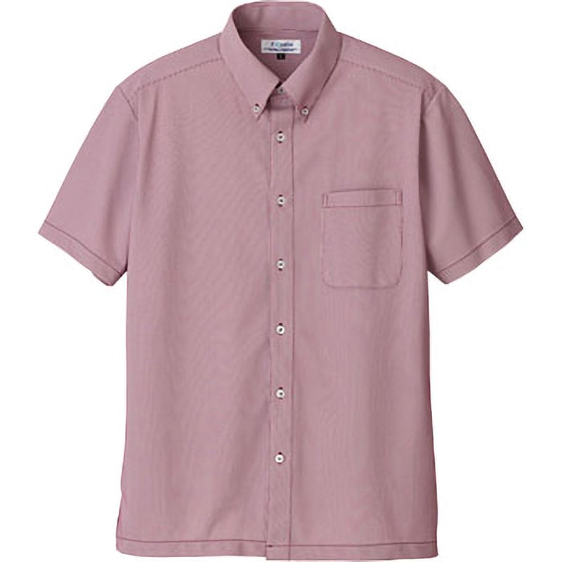 UZQ714 E-style 男女兼用半袖シャツ UZQ714 明石スクールユニフォームカンパニー トリコットストライプ ワイン色 サイズS