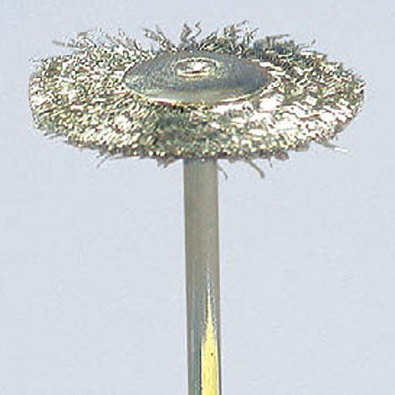 B25HB 精密ブラシ・ステンレス 〈ホイール型〉 ヤナセ(柳瀬) SUSΦ0.1タイプ 軸径3mmブラシ直径25mm 1箱(10個)