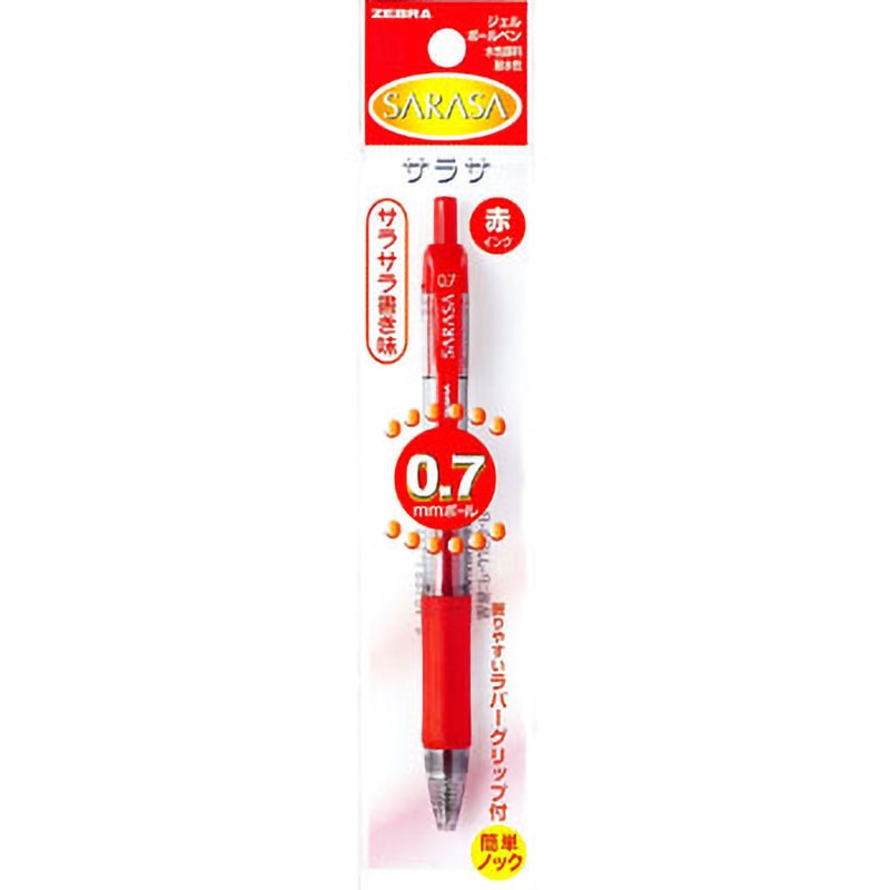 P-JJB3-R ジェルボールペン サラサ(パック品) ゼブラ 赤 入数1本 先端
