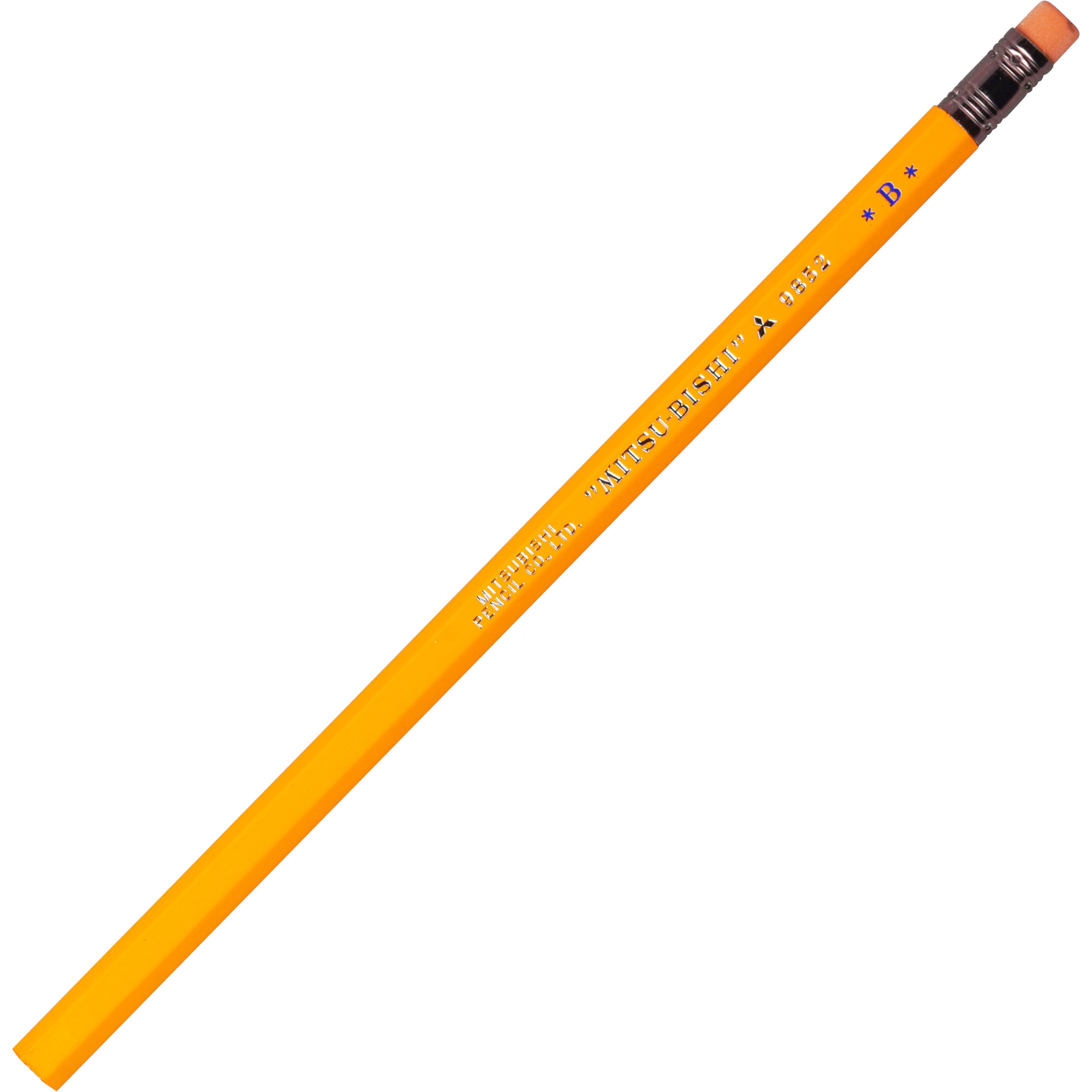 カスタム鉛筆3345 H.K9852BB 鉛筆 9852(六角消しゴム付) uni(三菱鉛筆) 事務・学習用