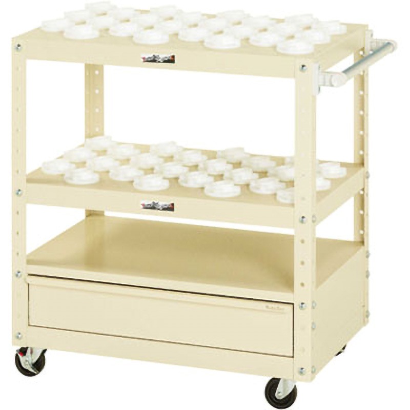 W7TCU-BM402-IV ツーリングワゴン(BT-40/NT-40用) 山金工業 自在×4キャスター ゴム アイボリー色 引出し:あり(WLD-7M1-IV) 間口750mm高さ830mm  W7TCU-BM402-IV