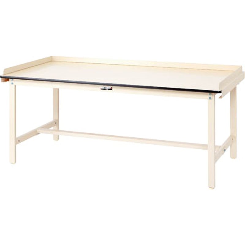 SWP-1890-II(3方コボレ止め付き) ワークテーブル300シリーズコボレ止め付き 山金工業 ポリエステル製天板 アイボリー 間口1800mm奥行900mm高さ740mm