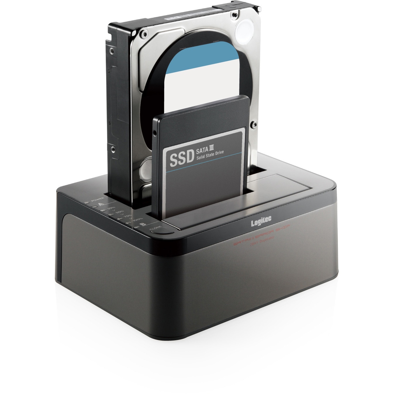 LGB-2BDPU3ES HDD/SSDスタンド 3.5インチ 2.5インチ 2ベイ