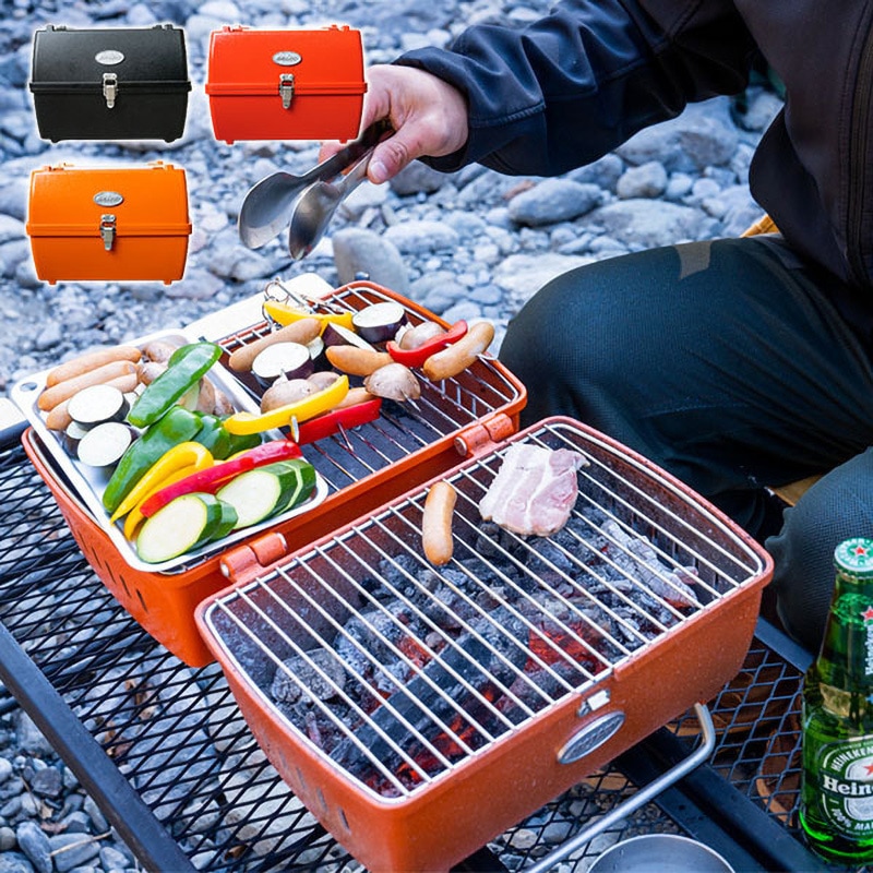 トルコのブランドAnivaのバーベキューコンロ(赤)+専用バッグ(黒)