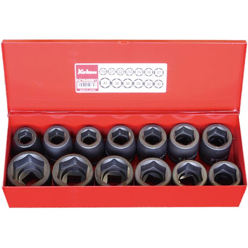 16201A 3/4sq. インパクト6角ソケットセット 11ヶ組 Ko-ken(コーケン/山下工業研究所) 質量6000g 差込角3/4"(19mm)SQ. 1セット(11本組) 16201A