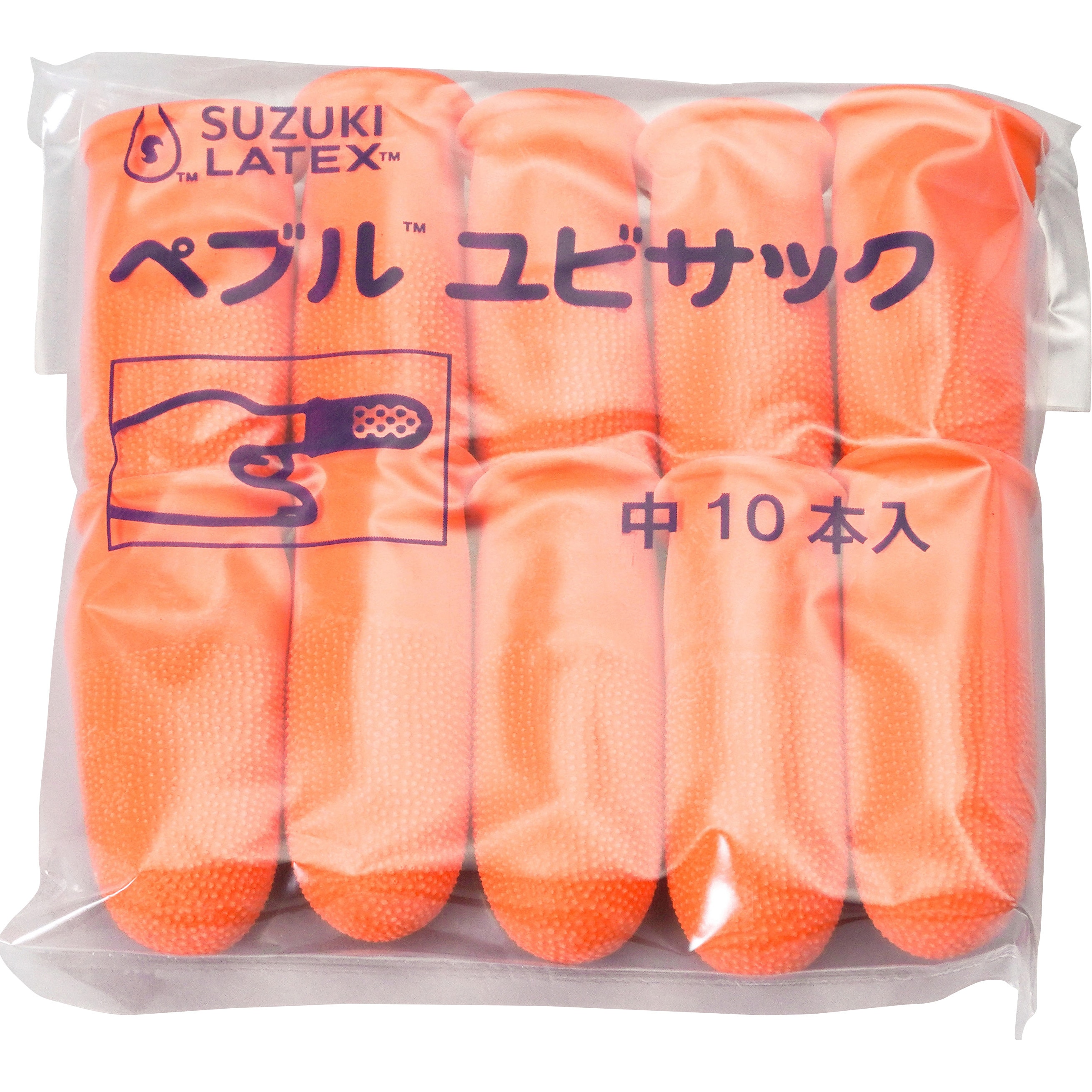 ペブル 5-B18 指サック ぺブル 鈴木ラテックス 厚さ0.37mm 1箱