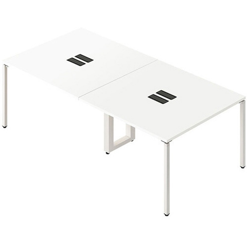 BTMP2412H-WH 会議用テーブル(ビティー BT型) ナイキ ノックダウン式 天板厚さ26mm  BTMP2412H-WH