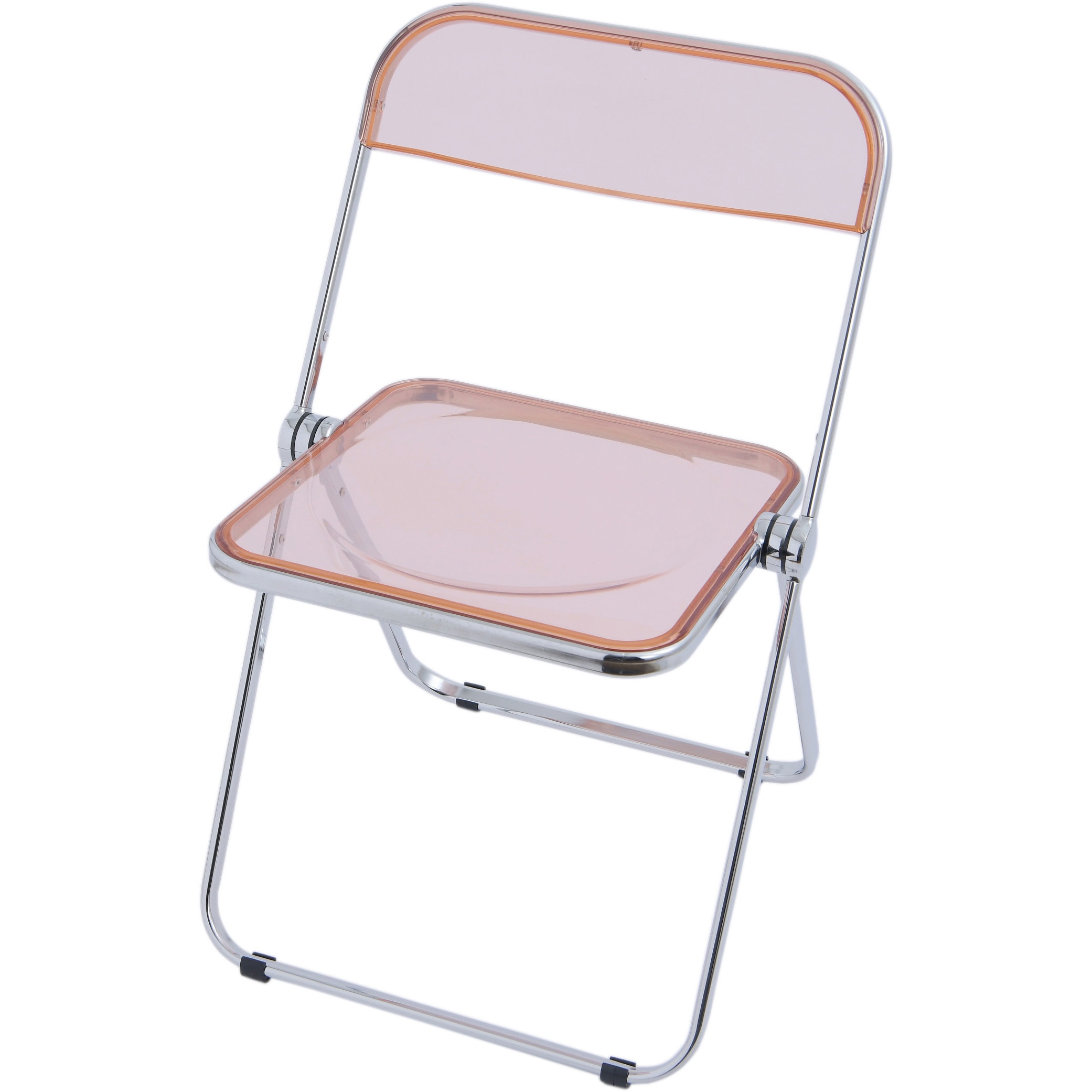 TAN-244(PEACH) クリアチェアSYRUP Vita ピンク色 幅480mm奥行475mm高