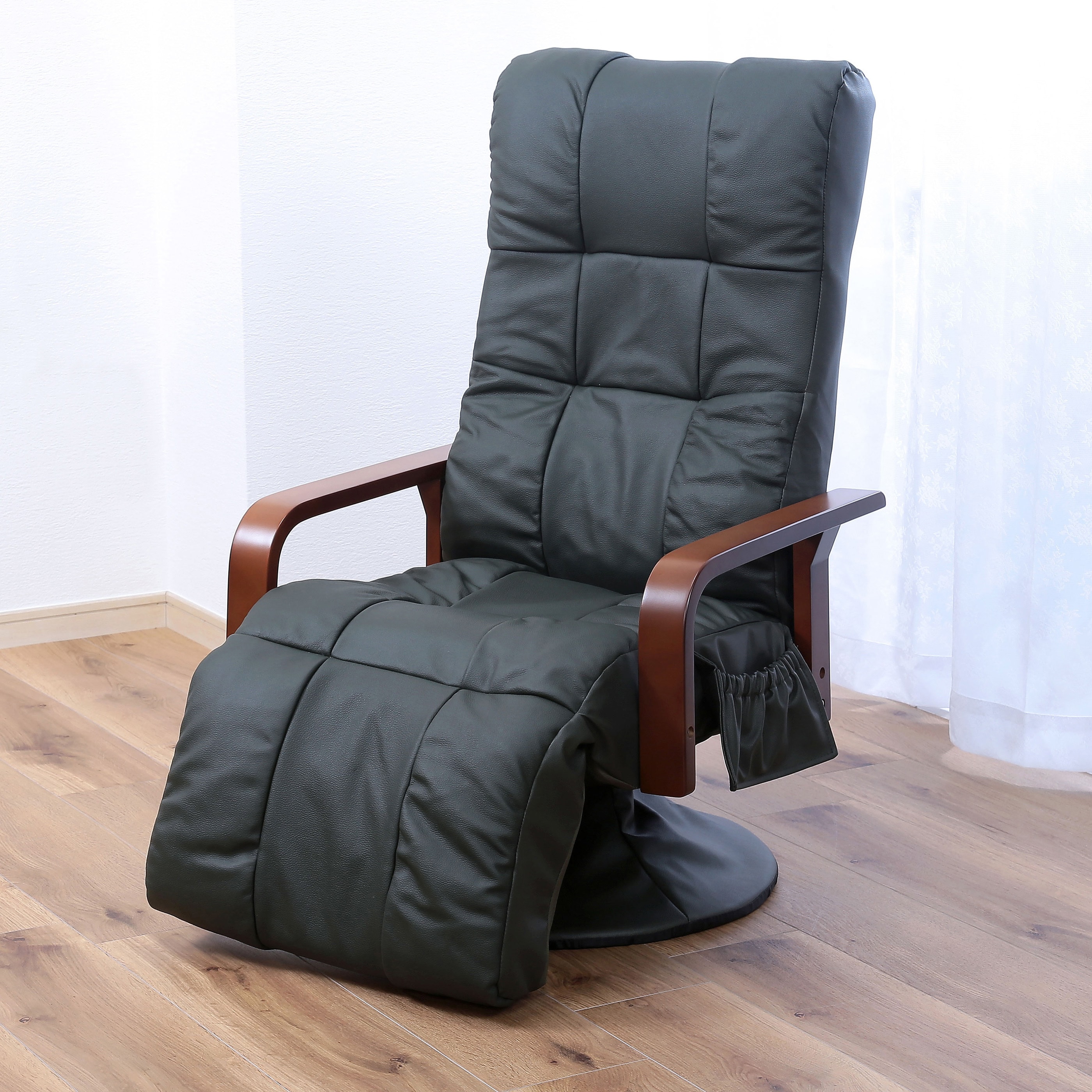 TAN-258F(DGN) 本革フットレスト付きリクライニングチェア