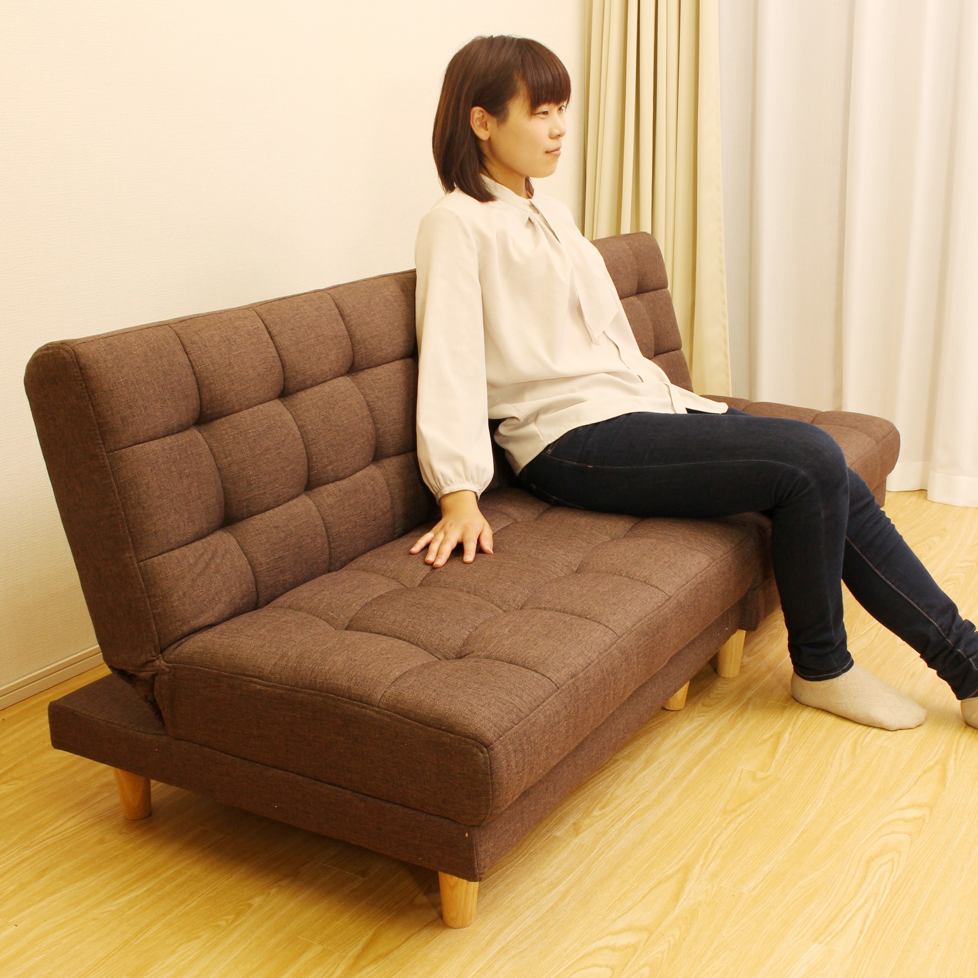 通販売り切れ商品‼️ソファベッド♪ブラウン to meet ソファー ネロ2 ブラウン 2人掛け ソファ 二人掛け コンパクト