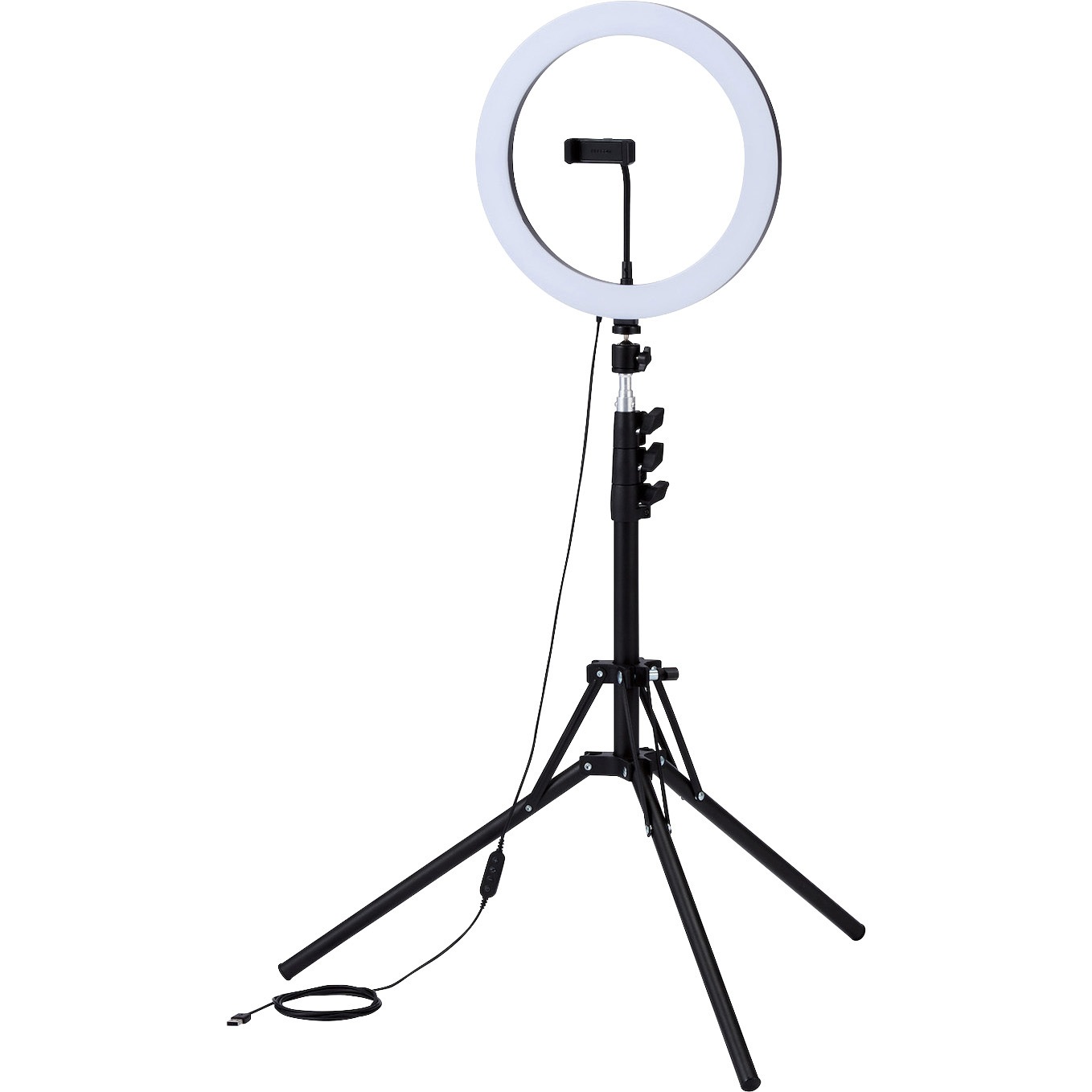 DE-L09BK LED リングライト 直径30cm 三脚スタンド 10段階調光 ライト