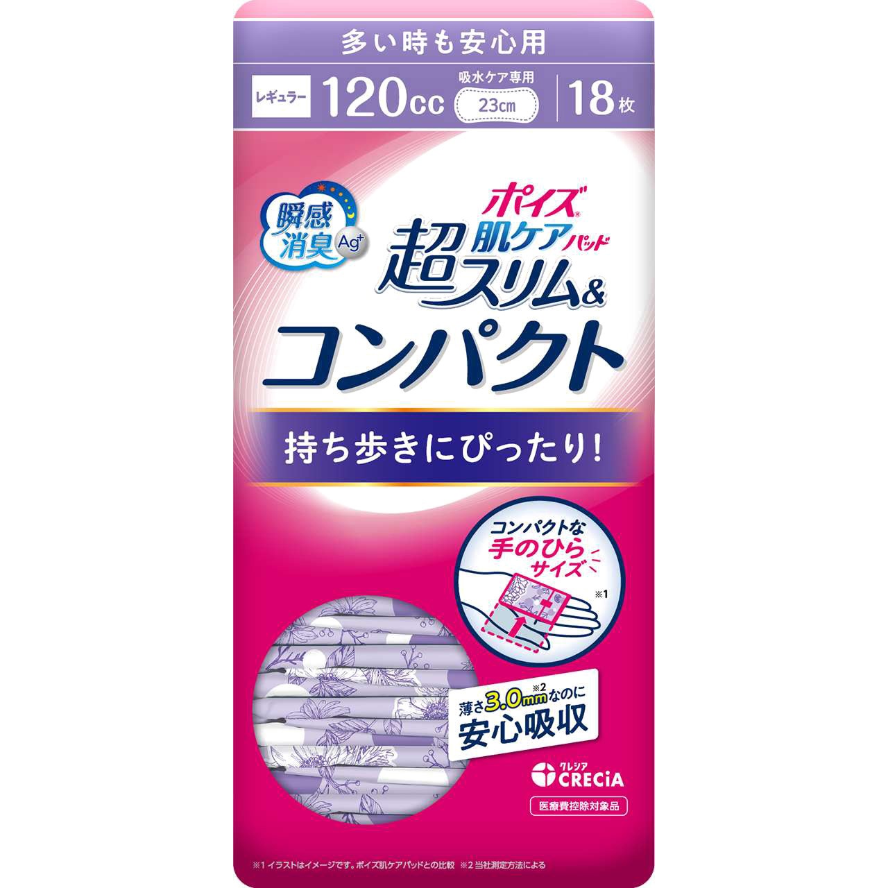 ポイズ 肌ケアパッド 超スリム&コンパクト 1個(18枚) 日本製紙クレシア
