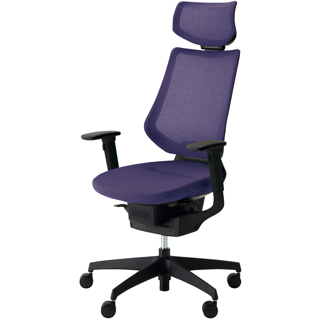 CR-G3415E6G47E-VN オフィスチェアー ing ヘッドレスト ブラック樹脂脚(配送・組立サービス付き) コクヨ 肘掛あり フローリング用キャスター   CR-G3415E6G47E-VN