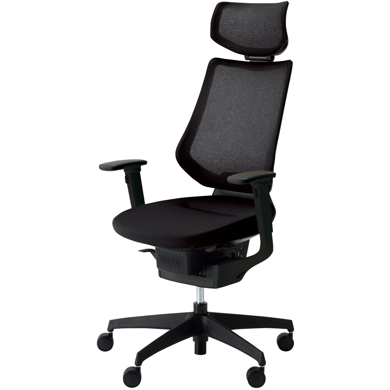 CR-G3415E6G4B6-VN オフィスチェアー ing ヘッドレスト ブラック樹脂脚(配送・組立サービス付き) コクヨ 肘掛あり フローリング用キャスター   CR-G3415E6G4B6-VN