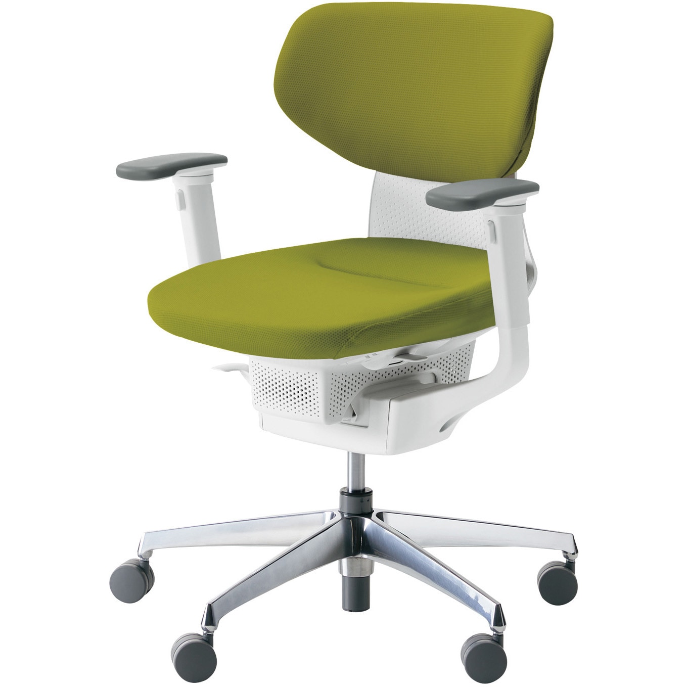 CR-GA3211E1G4Q4-W オフィスチェアー ing ラテラルタイプ アルミポリッシュ脚(配送・組立サービス付き) コクヨ 可動肘 組立・設置・取付 カーペット用キャスター ホワイトグレー   CR-GA3211E1G4Q4-W