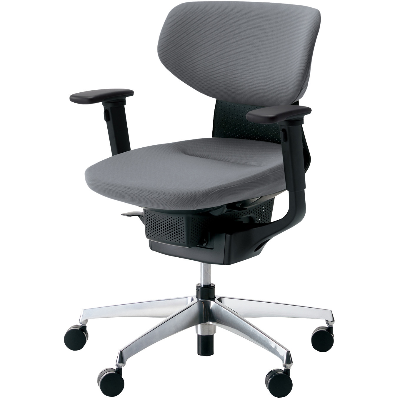 CR-GA3211E6G4E3-W オフィスチェアー ing ラテラルタイプ アルミポリッシュ脚(配送・組立サービス付き) コクヨ 可動肘 組立・設置・取付 カーペット用キャスター ブラック   CR-GA3211E6G4E3-W