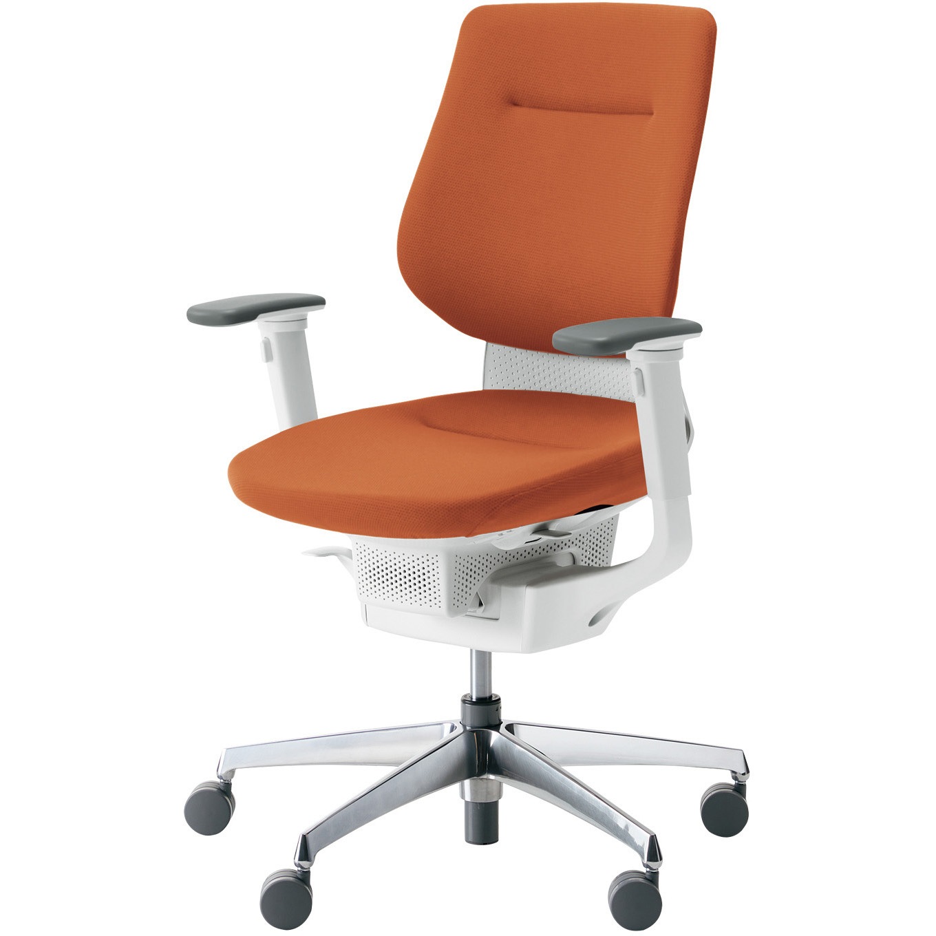 CR-GA3213E1G40T-W オフィスチェアー ing バーチカルタイプ アルミポリッシュ脚(配送・組立サービス付き) コクヨ 可動肘 カーペット用キャスター ホワイトグレー   CR-GA3213E1G40T-W 139,800円