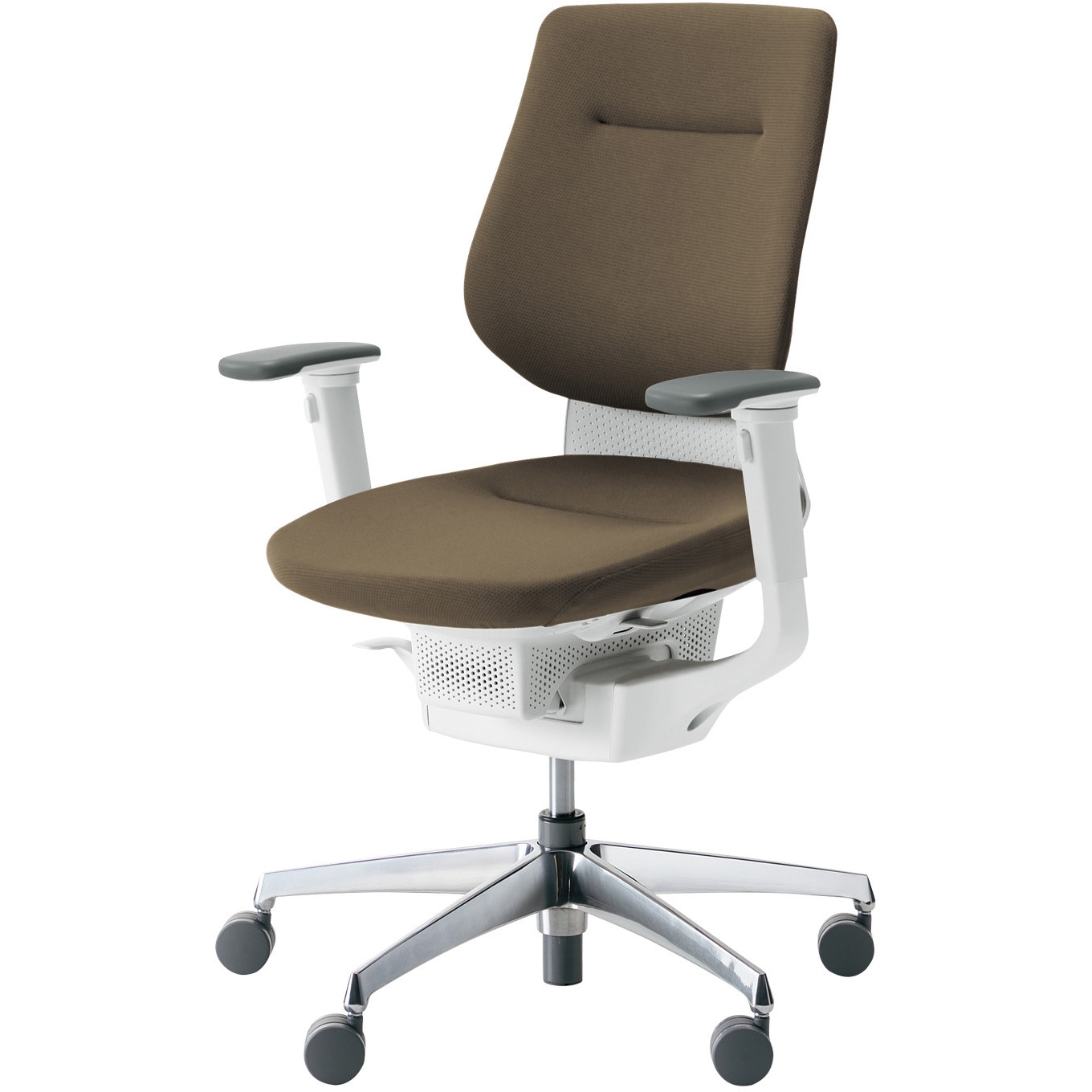 CR-GA3213E1G4M6-V オフィスチェアー ing バーチカルタイプ アルミポリッシュ脚(配送・組立サービス付き) コクヨ 可動肘 フローリング用キャスター ホワイトグレー   CR-GA3213E1G4M6-V