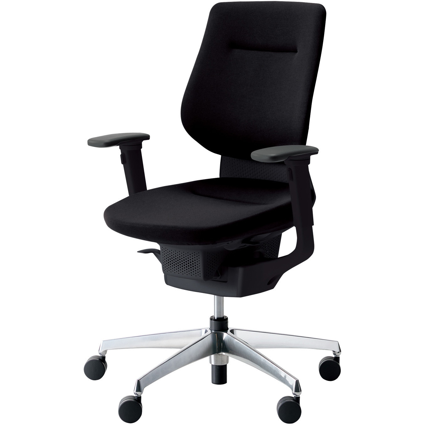 CR-GA3213E6G4B6-W オフィスチェアー ing バーチカルタイプ アルミポリッシュ脚(配送・組立サービス付き) コクヨ 可動肘 カーペット用キャスター ブラック   CR-GA3213E6G4B6-W