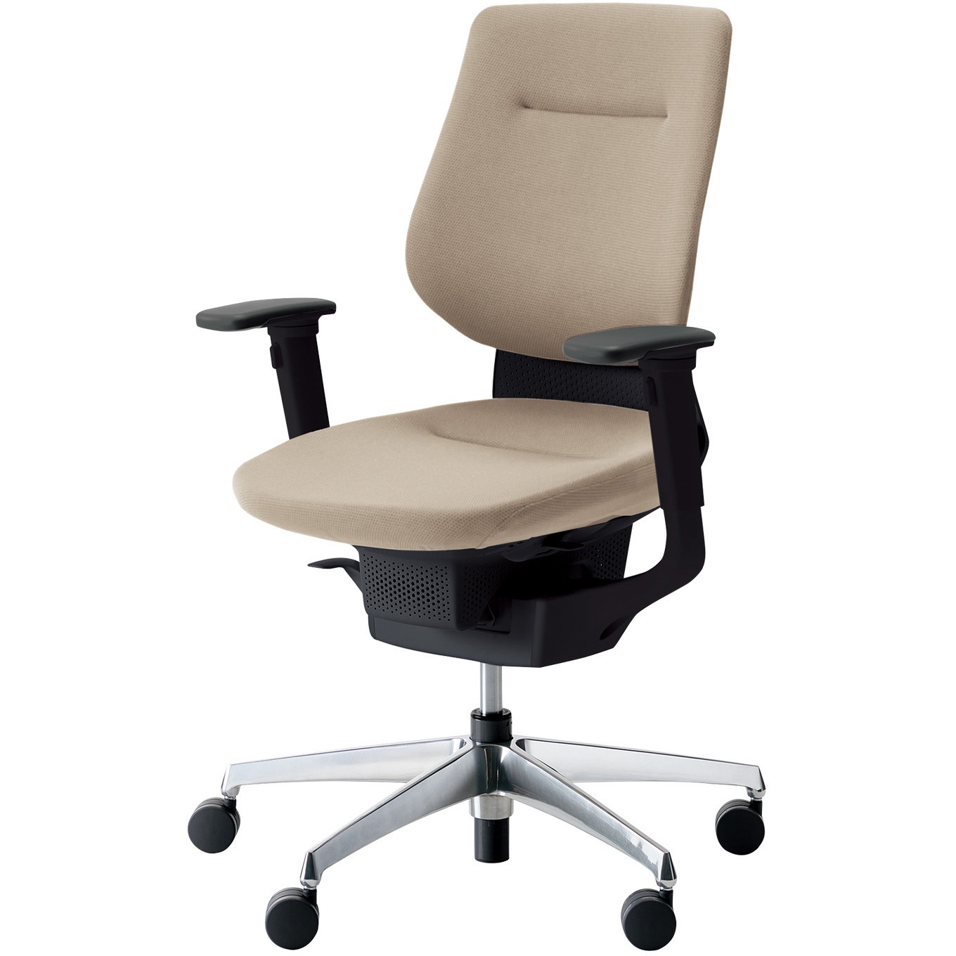 CR-GA3213E6G4MA-V オフィスチェアー ing バーチカルタイプ アルミポリッシュ脚(配送・組立サービス付き) コクヨ 可動肘 フローリング用キャスター ブラック   CR-GA3213E6G4MA-V