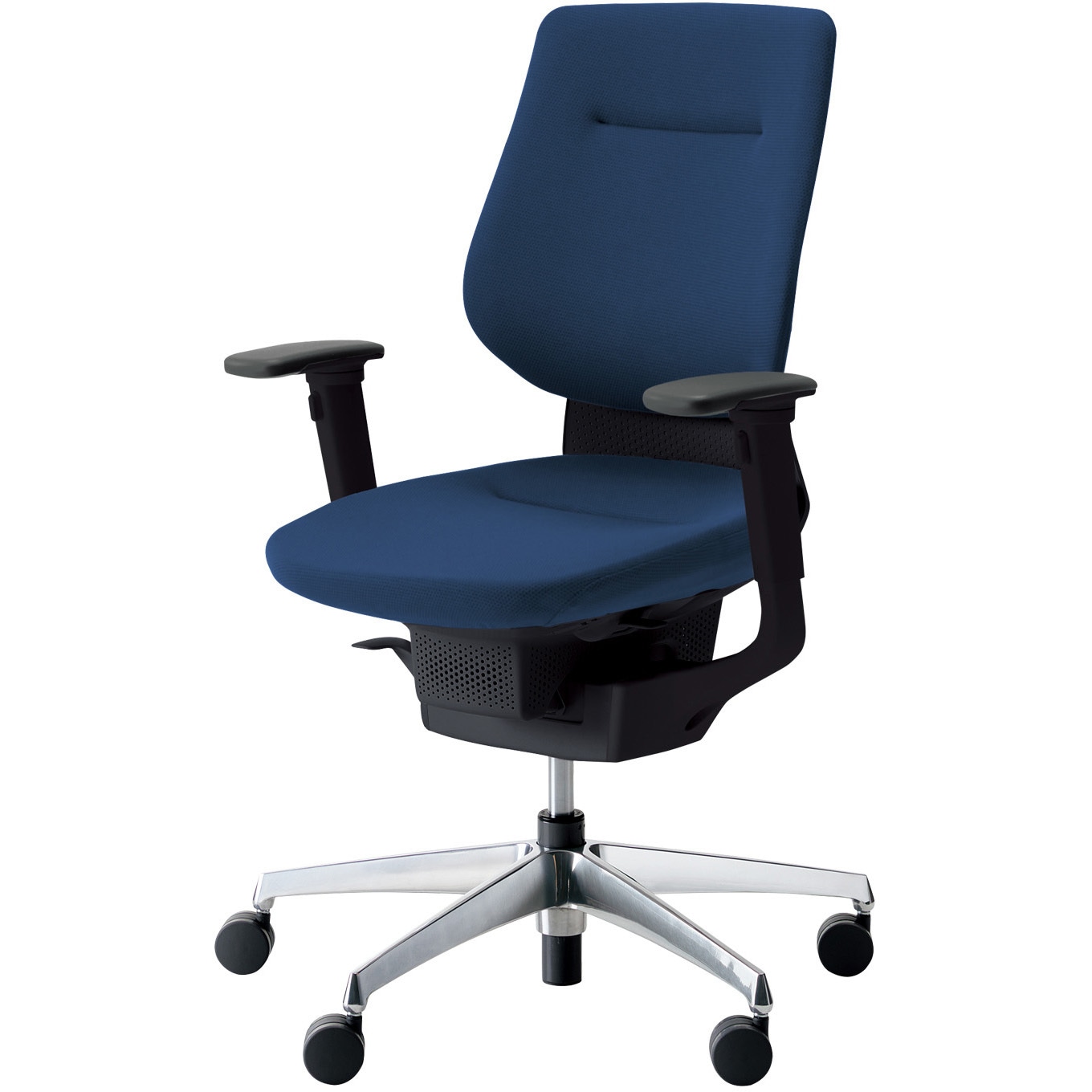 CR-GA3213E6G4T7-W オフィスチェアー ing バーチカルタイプ アルミポリッシュ脚(配送・組立サービス付き) コクヨ 可動肘 カーペット用キャスター ブラック   CR-GA3213E6G4T7-W